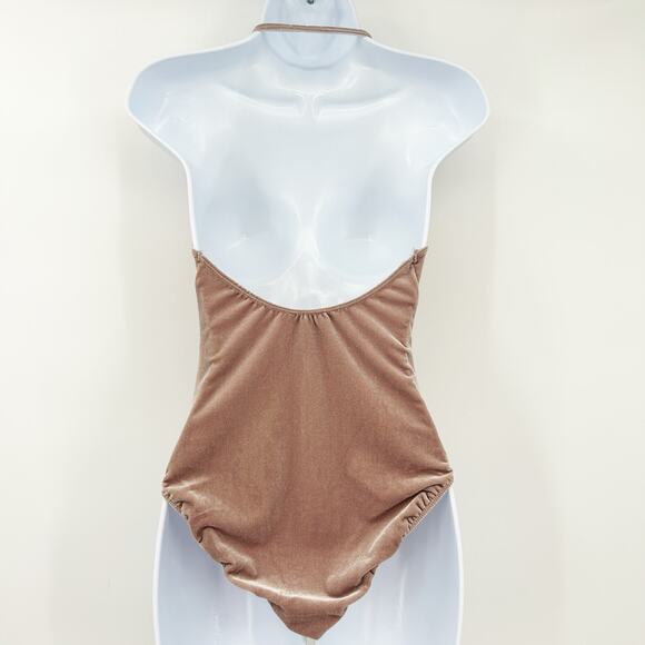 Forever 21 Y2K Balletcore Going Out Party Coquette Velvet Lace Halter Bodysuit S - Picture 6 of 6